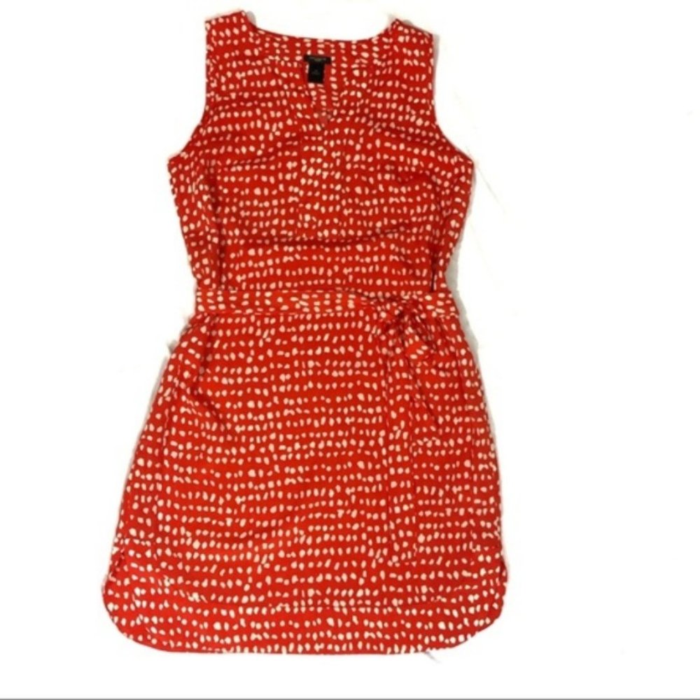 Ann Taylor Orange and White Polka Dot Dress